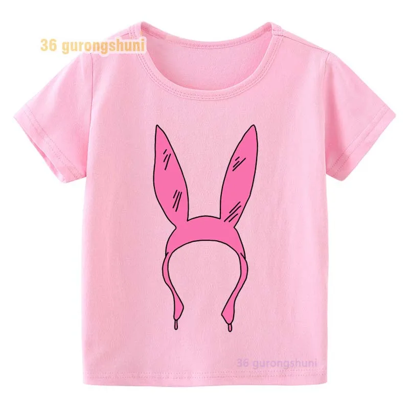 Funny T Shirt For Girls Clothes Short Sleeve bobs burgers Children pink Tshirt Gift Girl clothing Graphic T Shirts Kids t-shirts