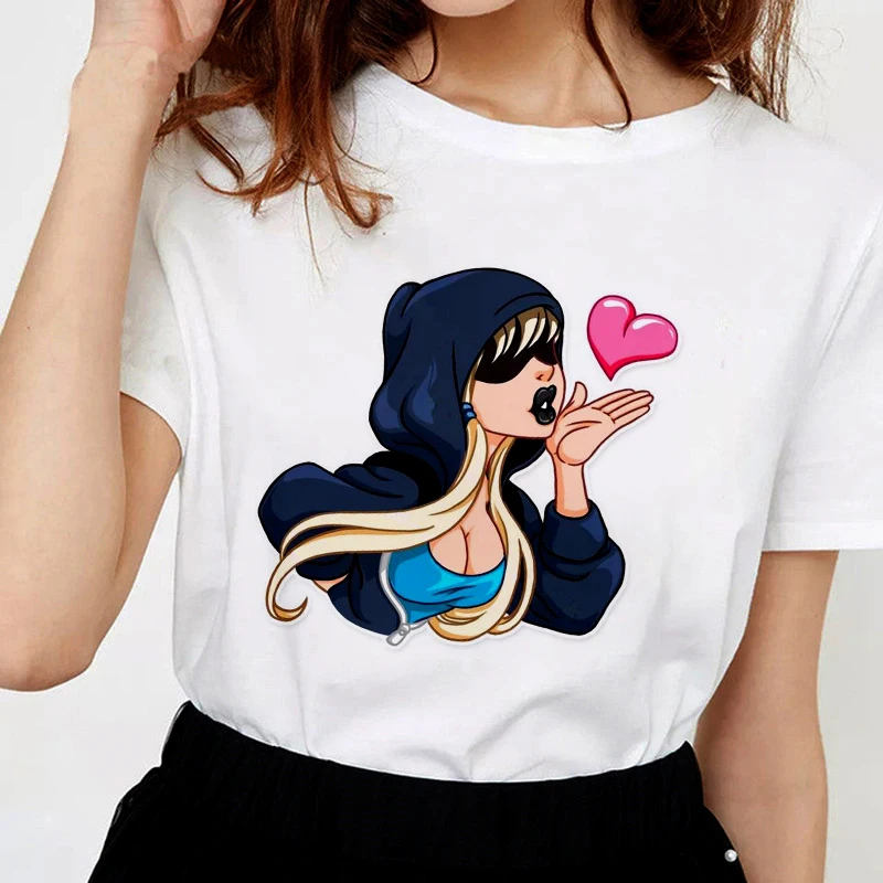 T shirt Women personality girl printed Harajuku Tshirt Short Sleeve Four Seasons applicable T-shirt White Tops Female Clothing