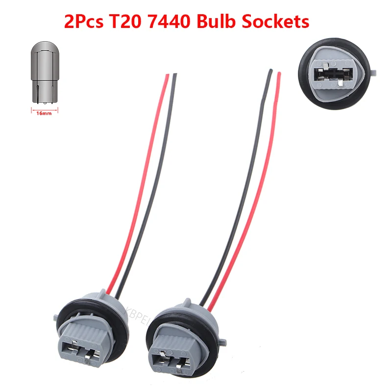 2x T20 7440 Bulb Holder For Nissan Sylphy Patrol Mitsubishi  Evolution Rear Turn Signal Light Socket Accessories