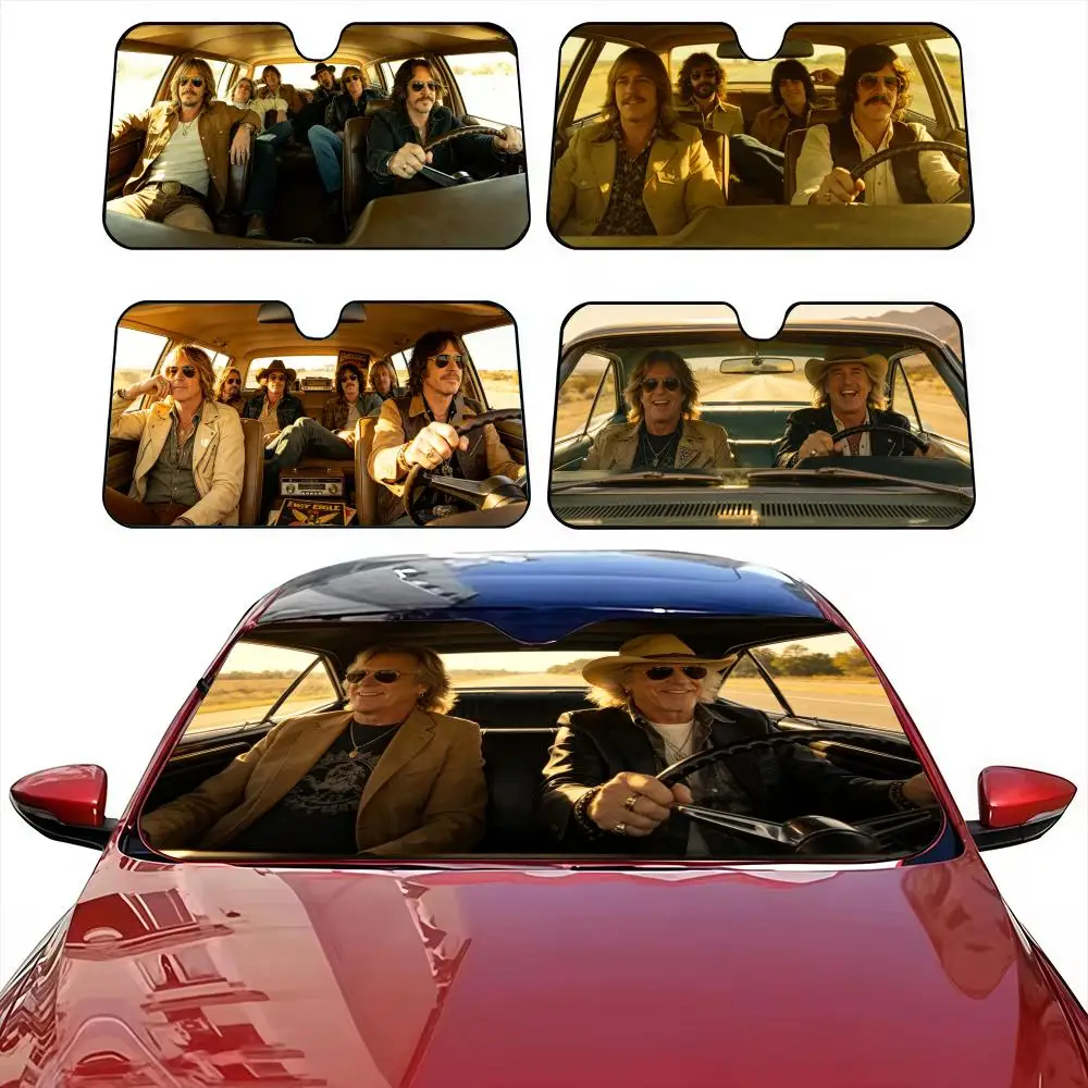 Country Rock The E-Eagles Sun Visor Car Windshield Sun Shade  Front Window Sunshade UV Block Heat Insulation Cover Parasol