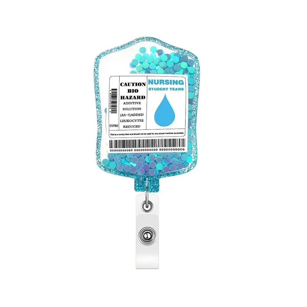 ของขวัญ Glitter ID Badge Reels Retractable Lanyard พยาบาล ID ผู้ถือป้ายเลือดกระเป๋าชื่อผู้ถือแท็กการสําเร็จการศึกษา
