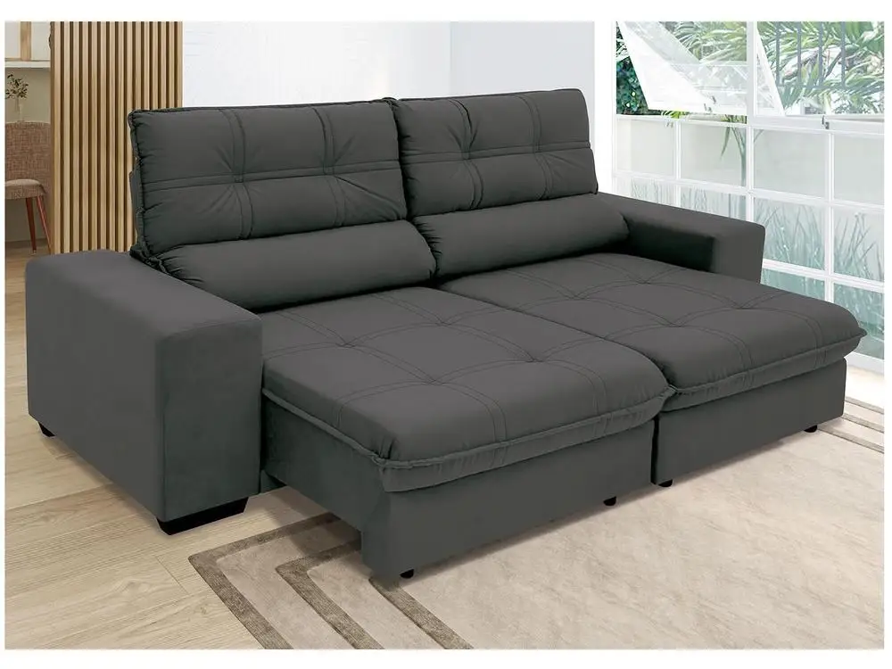 4 Seater Suede Brunello Linoforte Recliner Retractable Sofa