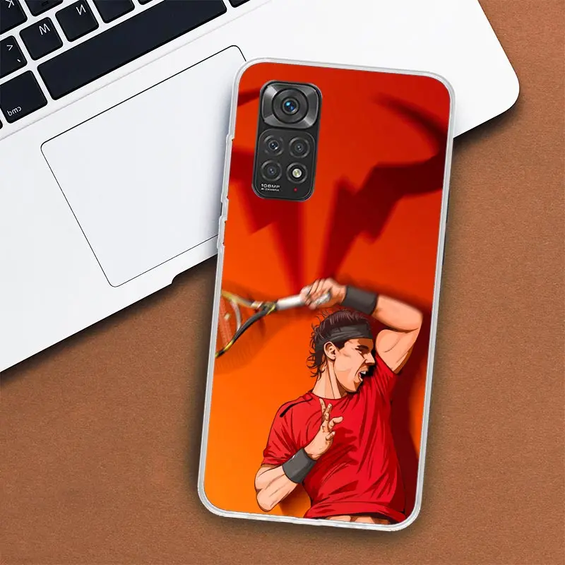 Rafael Nadal Tennis Phone Case For Xiaomi Redmi Note 13 12 12S 11 11S 10 10S 9 9S 11T 11E Pro Plus 8 8T 7 + Coque Cover For Xiao