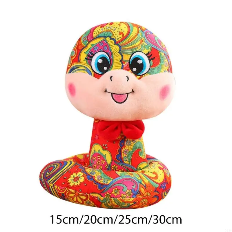 

76HF Plush Snake Chinese New Year Symbolic Wisdoms Table Decors Zodiacal for Home