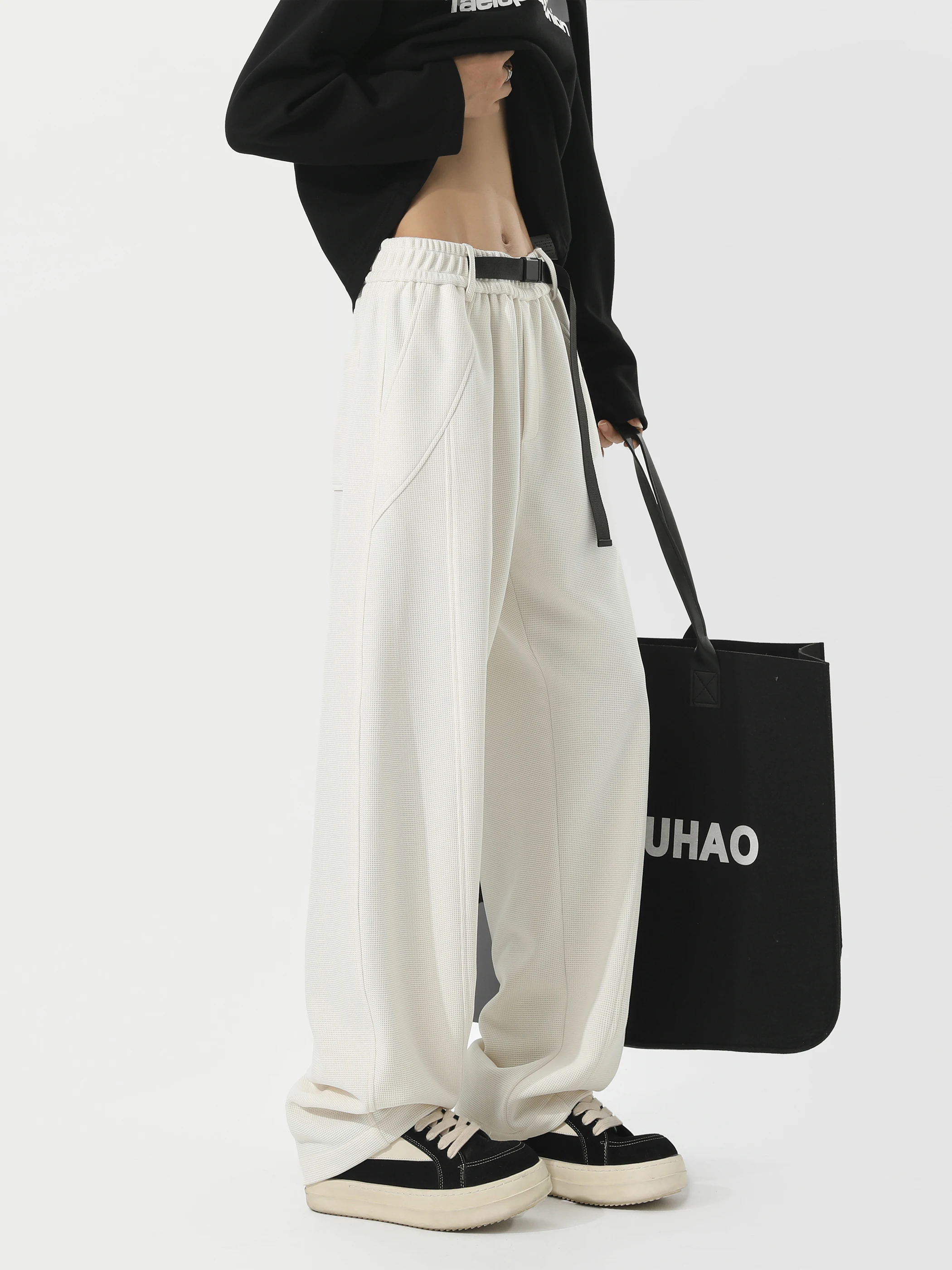 Men's Casual Sports Pants Autumn Trendy Brand Loose Straight Large Size Leisure Trousers Small id Sensation Drapey Knife Pants