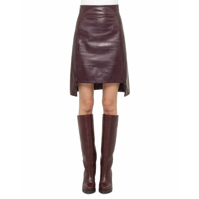 

Stylish Women Genuine Lambskin 100% Pure Leather Above Knee Skirt Classic Skirt