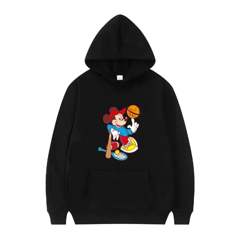 

Женские модные повседневные свободные черные весенние топы с рисунком Микки Мауса от Disney, дешевые худи и мужские свитшоты