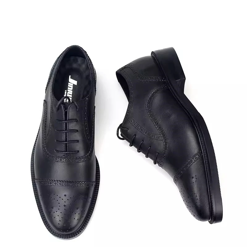 

New Men Dress Shoes Oxfords Casual Business Formal Party Office Genuine Leather Wedding Shoes Male Luxury Suit Brogue Shoes