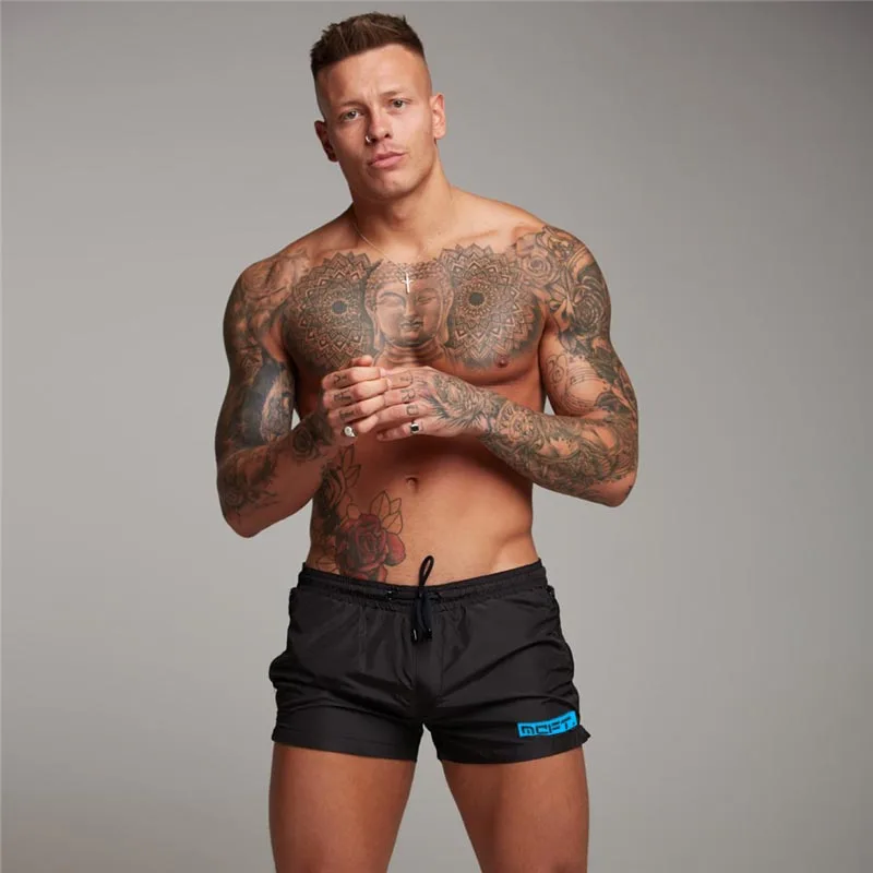 Men's Sports Running Fitness Casual Three-quarter Pants Summer Breathable Quick Dry Shorts Gym Bodybuilding Muscle Sweatpants