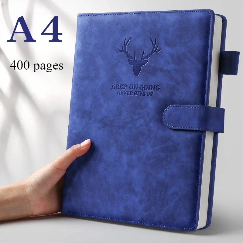 A4 Notebook Ultra-thick Thickened Notepad Business Soft Leather Work Meeting Record Book Office Diary Sketchbook Students Cute