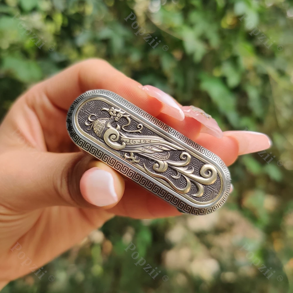 LEYANG pájaro bermellón latón EDC deslizador de empuje mecánico juguete para agitar Gadget genial juguetes sensoriales para adultos juguetes para agitar de oficina
