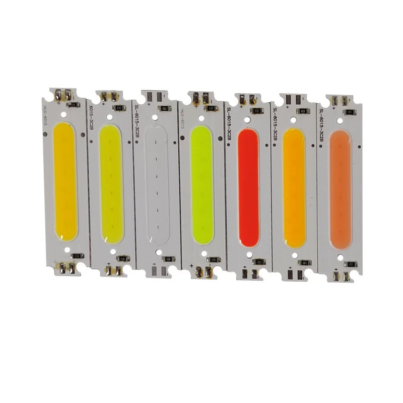 5/10Pcs DC12V 2W 60*15MM COB Light Chip LED COB Bar Light Floodlight Beads Warm White/Red/Green/Blue/Yellow COB Chips for DIY