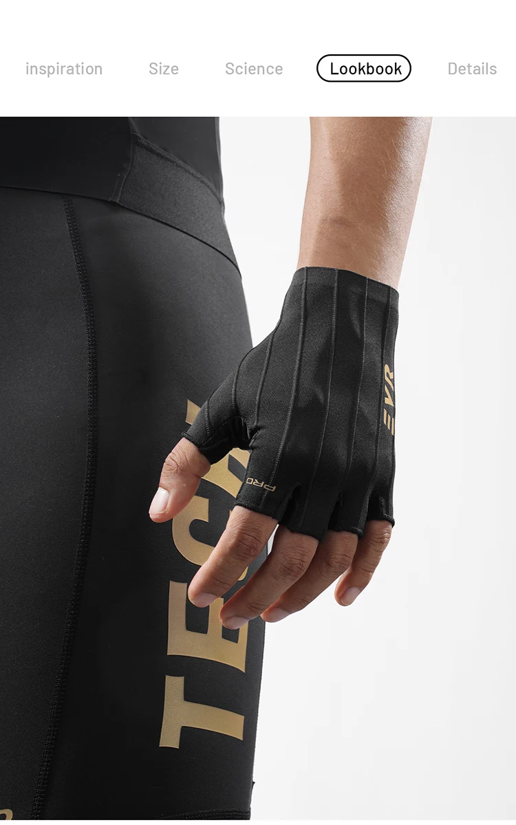 EVR Sommer-Fahrradhandschuhe Kurzfinger Vollflächen-Doppelpfeil-Fahrradhandschuhe MTB Atmungsaktive Rutschfeste Sport-Rennradhandschuhe – Detail 11