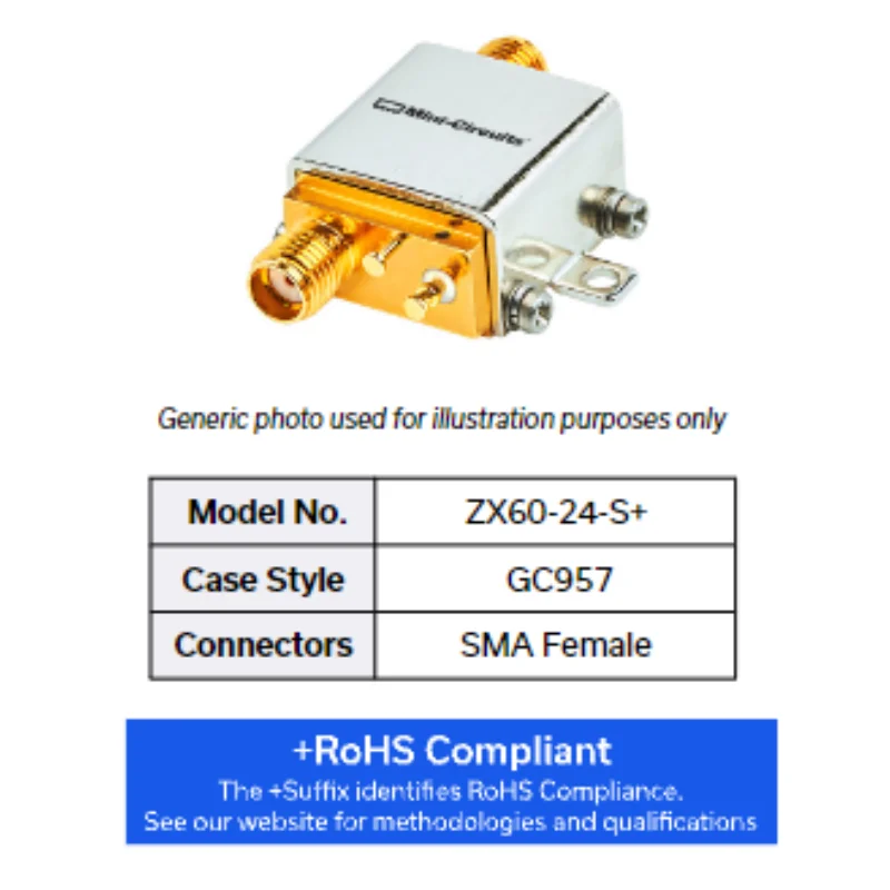 

ZX60-24A-S+ Connectorized SMA Medium Power Amplifier 5000 MHz to 20 GHz 50Ω