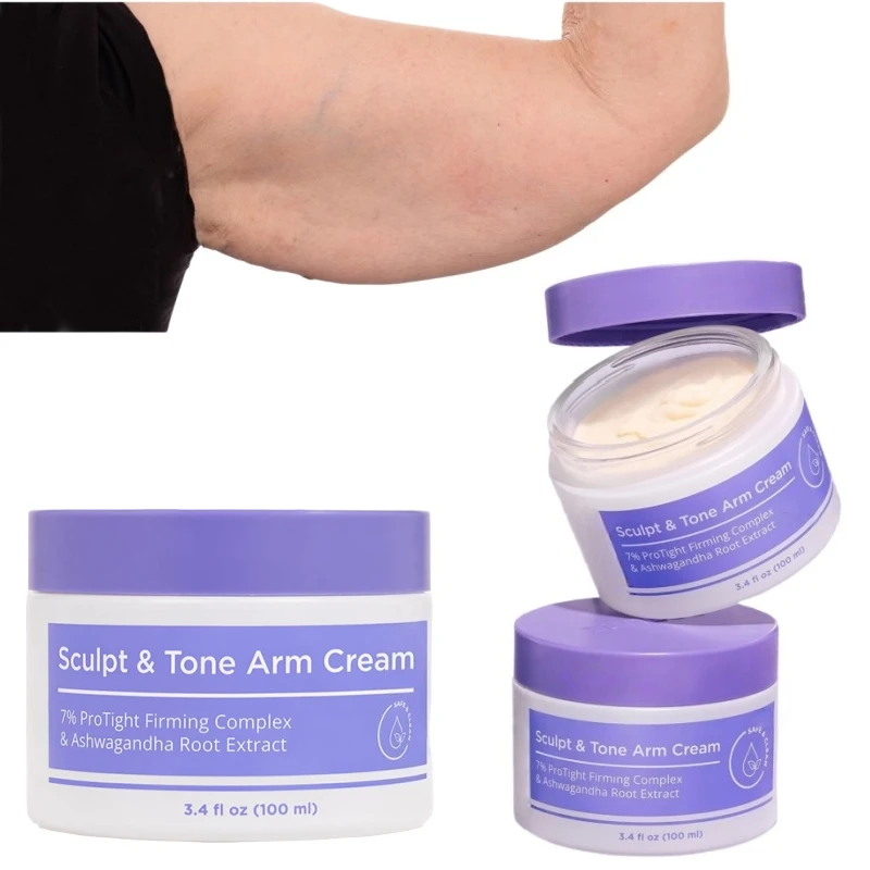 Crema corporal de 100ml, crema para brazos con tono esculpido, crema hidratante profunda, complejo reafirmante profesional al 7%, crema reafirmante para brazos para alisar las arrugas