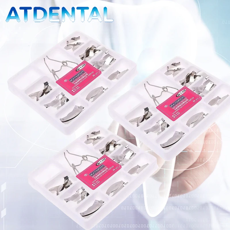 

2/3 шт. Стоматологические секционные контурные металлические матрицы (матричные ленты) с пружинным зажимом №1.330 для реставраций из композитных материалов