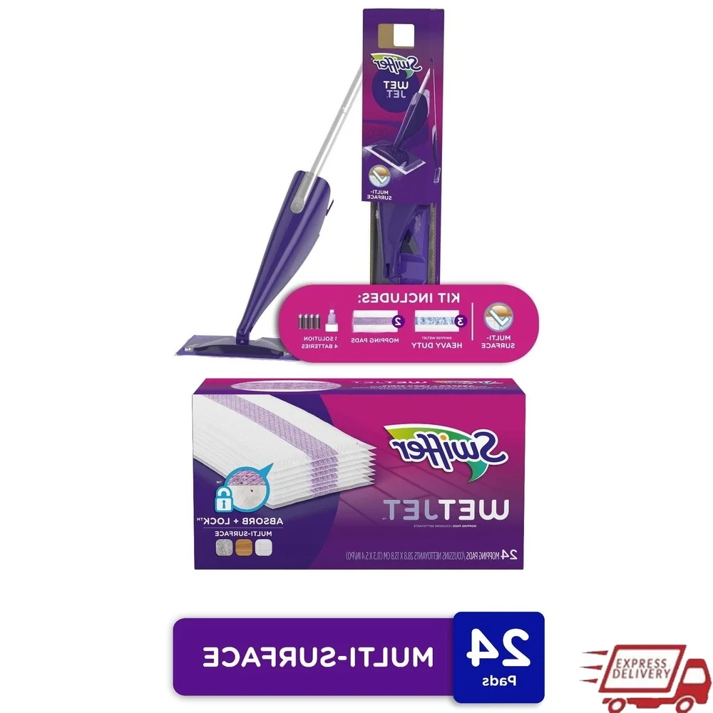 

Стартовый комплект швабры Swiffer WetJet, многоповерхностная подушечка для мытья полов, заправки, система очистки деревянного ламината, плитки, полов