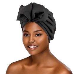 Fashion Women's Hijabs Turban Muslim Large Bow Headscarf African Head Wraps French Retro Flower Head Cap Ladies Beanies Caps