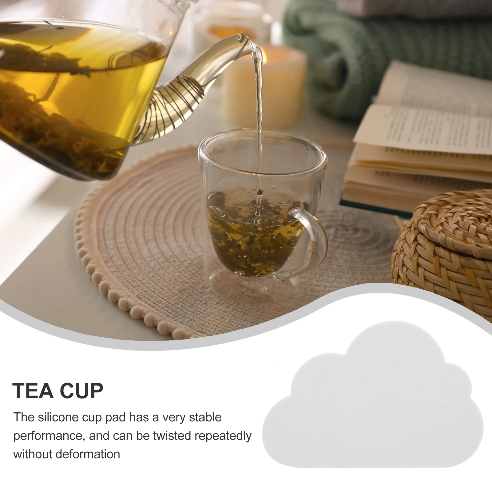 

2Pcs Cloud Heat Resistant Silicone Pad Nonslip Cup Mats Decorative Mug Kitchen Table Hot Pot Holder Hot Pot Holder
