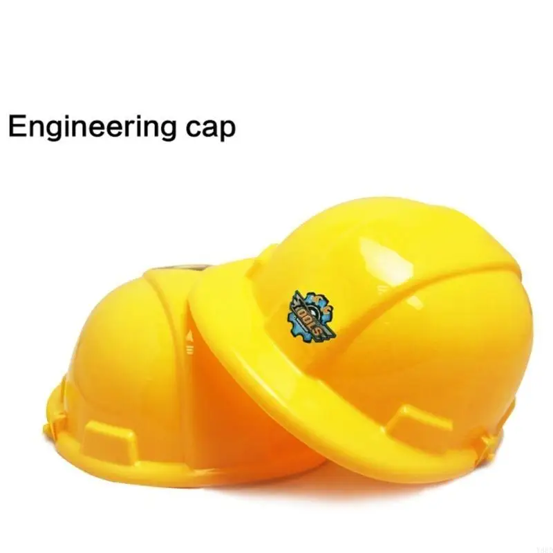 Y88D PretendPlay Helmet Construction Safety Helmet Novelty Gag Dress Up Toy Activity Center Supplies Kids Cosplay Costume