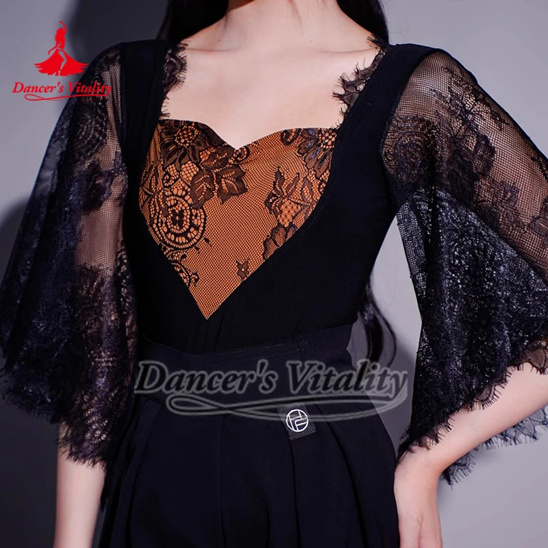 Französischer Stil, Wimpernspitze, Walzer, Tango, Übung, passende Oberteile, Gesellschaftstanz, professioneller Overall, lateinamerikanische Trainingsgruppenkleidung