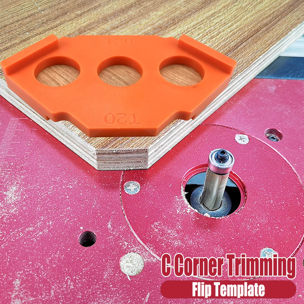 เครื่องแกะสลักแม่แบบขอบโค้งแบบกลับด้านเครื่องแกะสลักแบบหมุนรอบมุมแม่แบบ R มาตรวัดชิ้นส่วนเครื่องมือ DIY สำหรับงานกัดไม้ไฟฟ้า