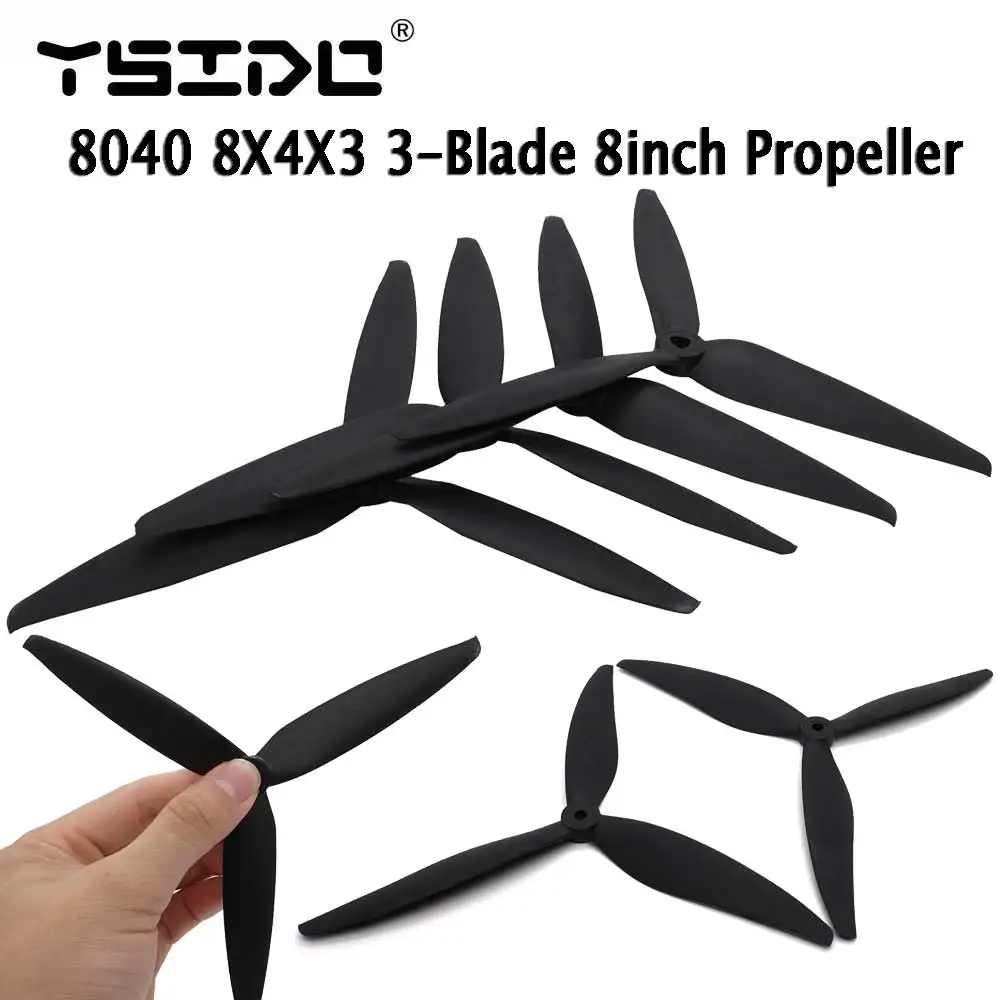 YSIDO 8040 8X4X3 3-Blade 8inch Propeller X-Class 8inch FPV CW CCW Props for LR8 X-Class FPV RC Cinelifter MAK4 Drones