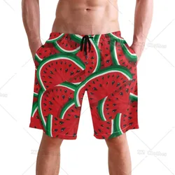 Watermelon Stylish Men's Swim Trunks Quick Dry Beachwear Sports with Pocket Running Swim Board Shorts Bathing Suits Mesh Lining