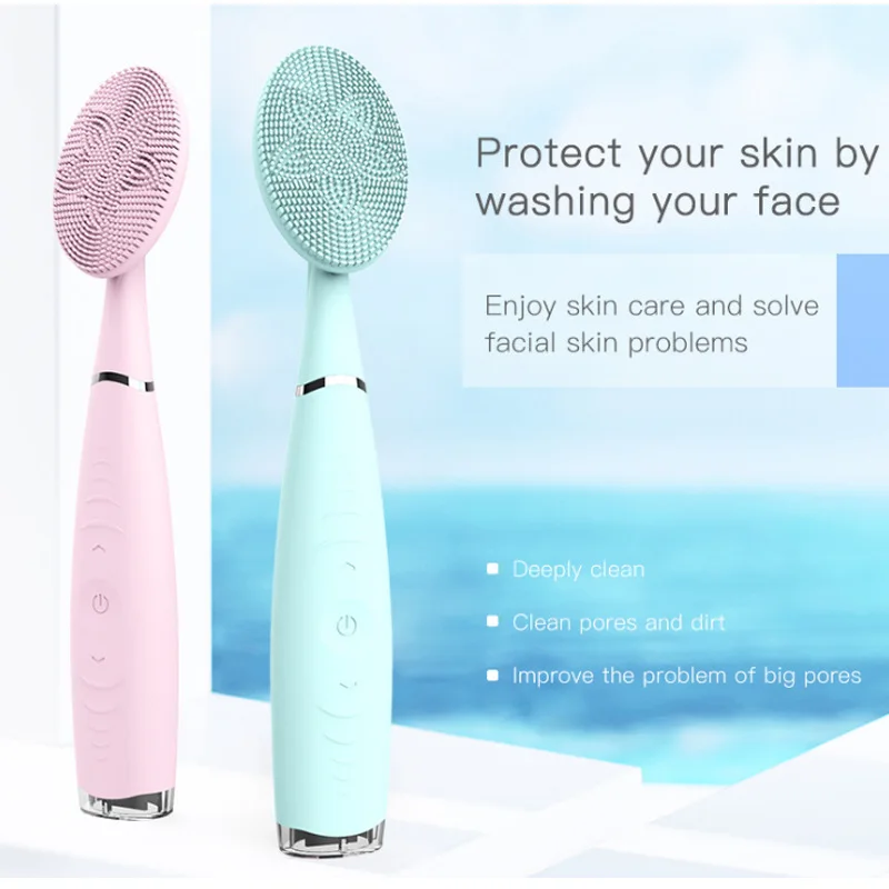 ไฟฟ้า Sonic ทำความสะอาดผิวหน้าแปรงซิลิโคนอุปกรณ์นวดหน้ายก Cleanshing เครื่องมือ Blackhead Remover แปรงสำหรับ Dropshipping