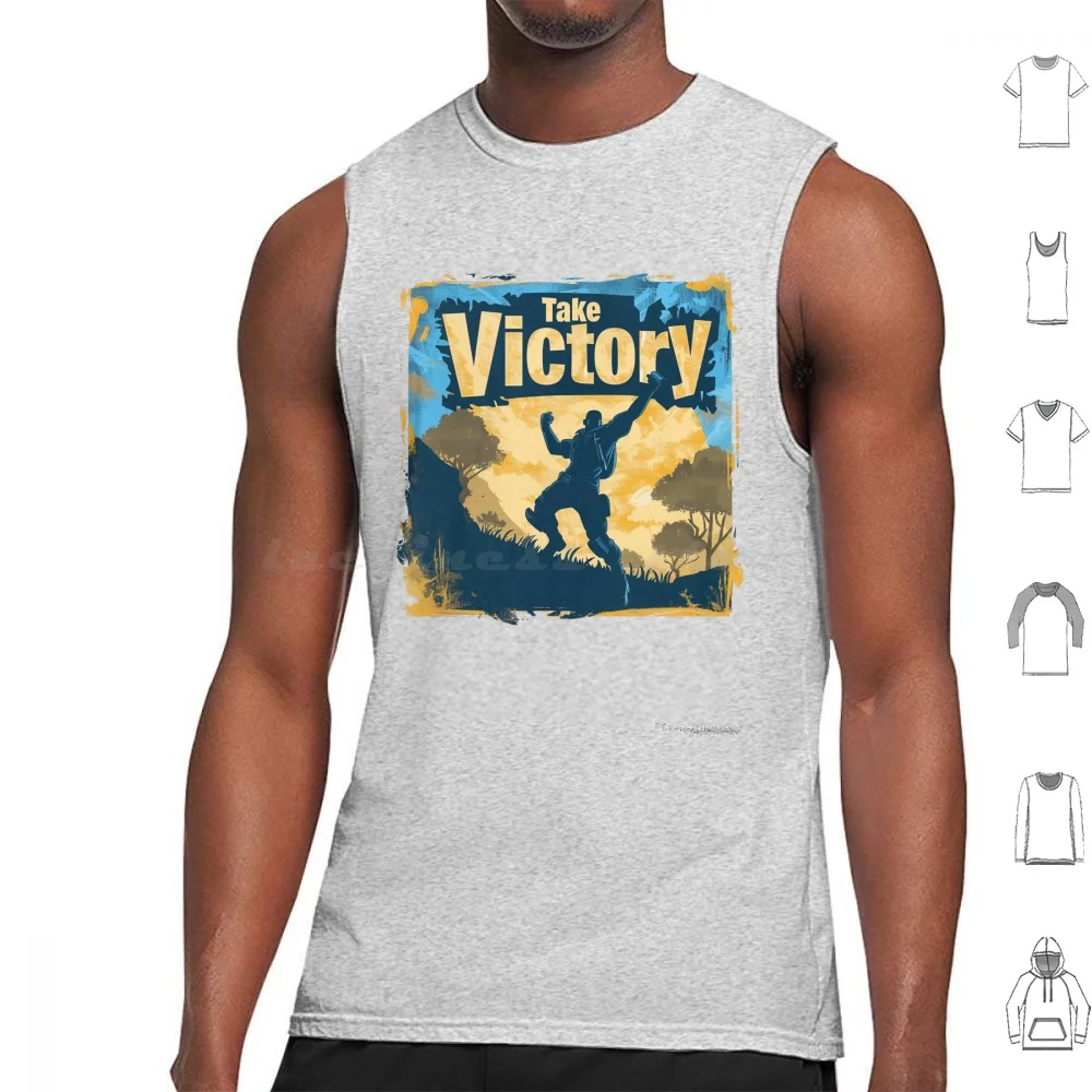 Take-Tank Tops Vest Sleeveless Take Celebration Gamer Royale Gaming Fan Battle Royale Video Game Celebration Pose