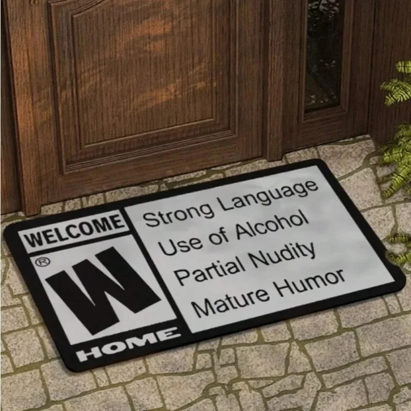 Funny Mature Content Welcome Doormat for Home Sarcastic Welcome Home Rug Non Slip Floor Mat Funny Mature Themed Doormat