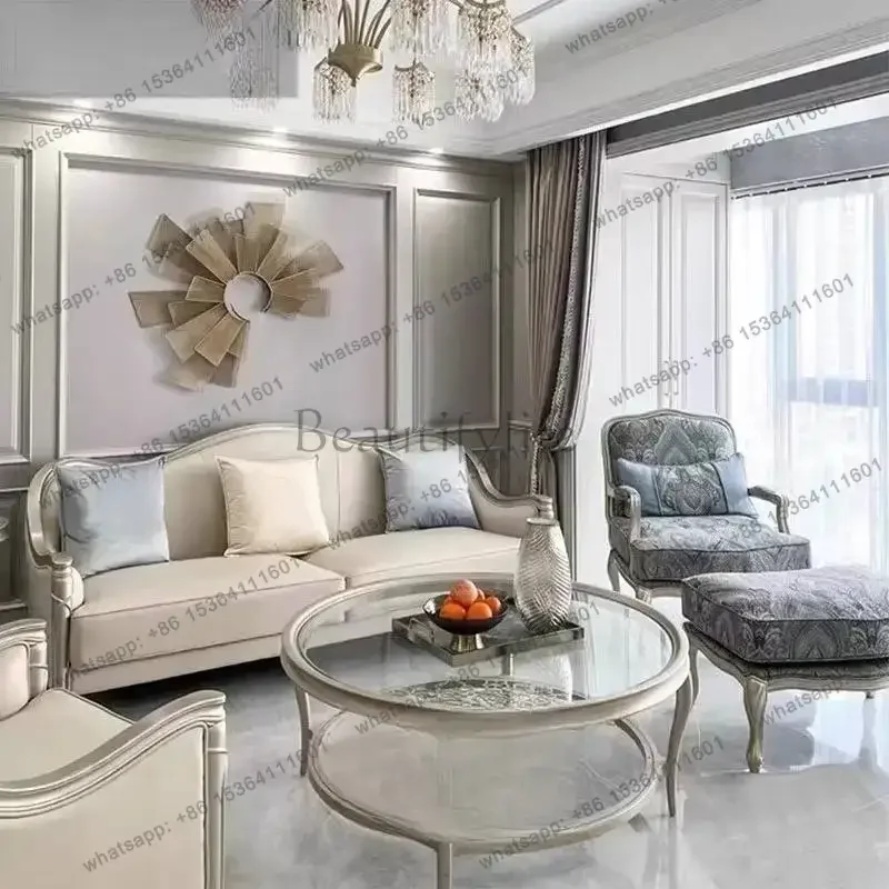 LJY Modern Beige Living Room Sofas Vintage Cheap Luxury Lazy Living Room Sofas Boneless Leather Woonkamerbanken Furniture Home