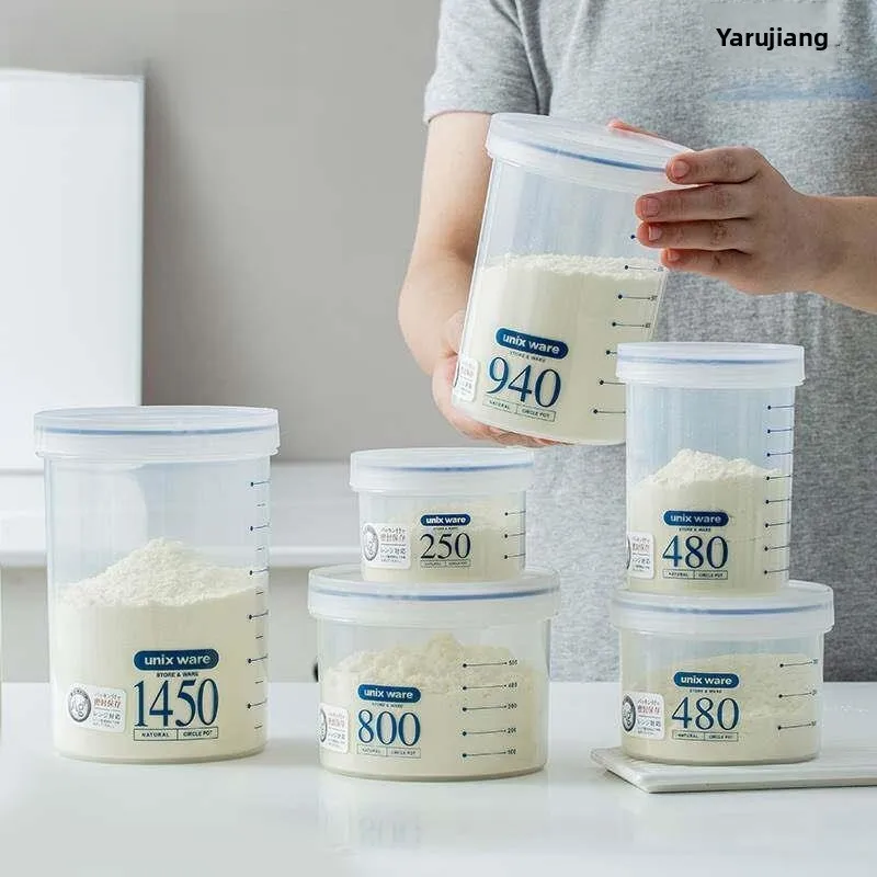Portable Plastic Milk Powder Storage Box Protein Powder Sub-Bottle Outing Storage Canister Flour Saving Kitchen Tool Seal