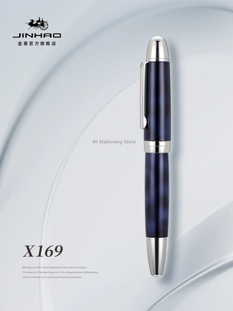 Pióro wieczne JINHAO X169 Eleganckie czarne z srebrnym klipsem, stalówka M/F/EF, pióro do pisania tuszem, pk 9019 X159 P136, artykuły szkolne, artykuły papiernicze — zdjęcie produktu 2
