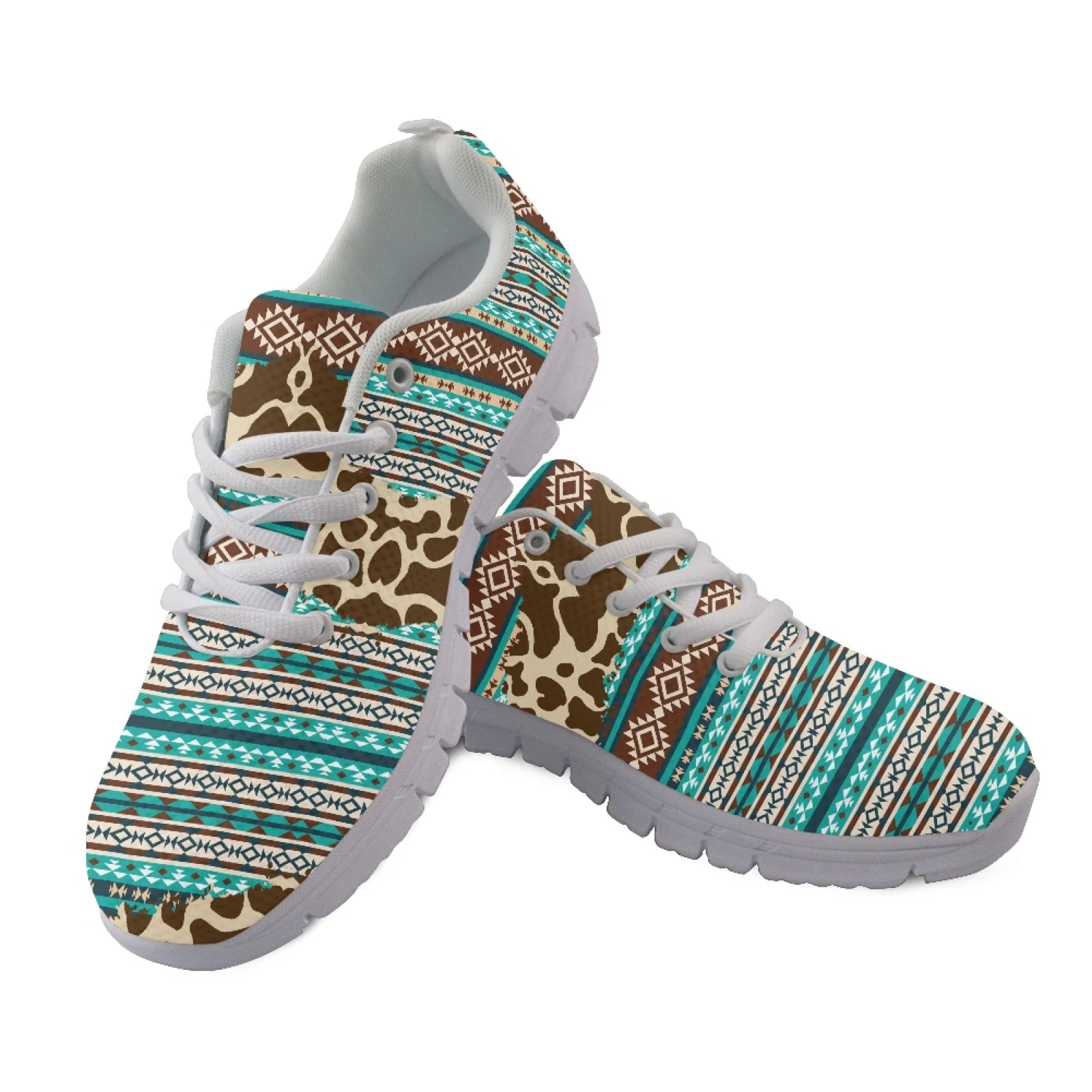 Coloranimal Daisy Cow Design Breathable Walking Shoes for Women Mesh & EVA Sole Running Sneakers 2026 New