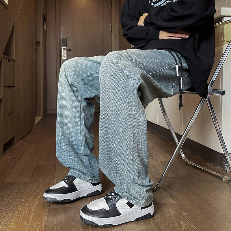 Otoño e Invierno nuevo Jacquard estrellado todo fósforo moda Retro Simple cordón suelto Denim