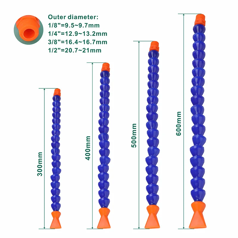 Plastic Circular Nozzle Adjustable Oil Cooling Hose 2/3/4 Point Flexible Water Oil Cooling Pipe 300/400/500/600mm