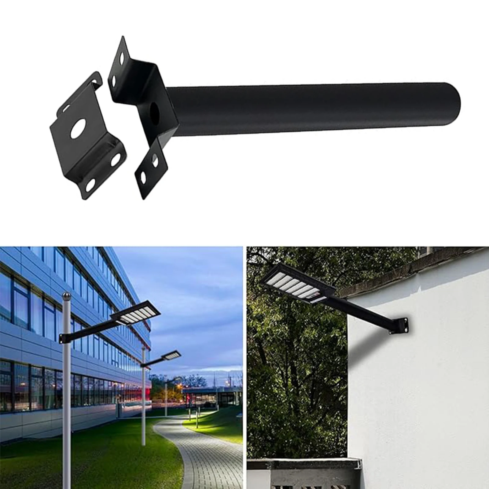 Lighting mounting bracket extension pole kit wall mounted arm for street light metal street lamp mounting arm