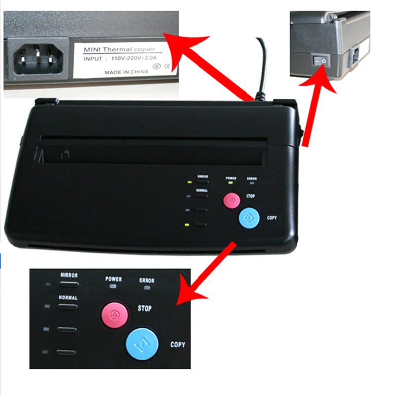 Mini Tattoo Transfer Machine Essence Transfer Machine Tattoo Thermal Copier Printing Transfer with English Manual I175