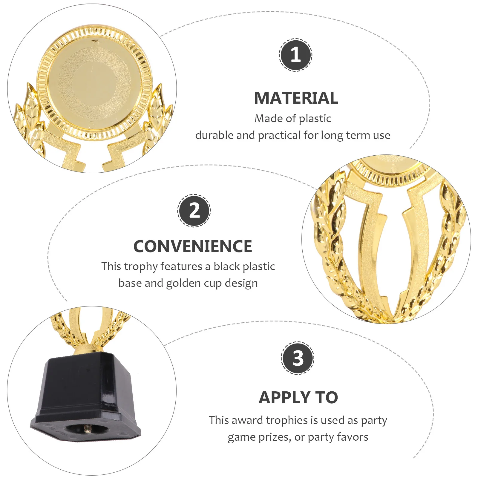 

19.5Cm Golden Trophy Award Ceremony Prize Party Favor Kids Classroom Spelling Banquet Competition Gift Decor