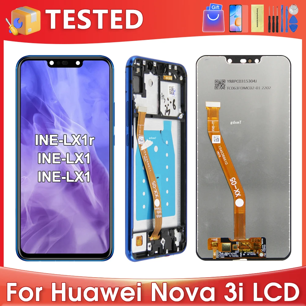 6.3\'\'For HUAWEI Nova 3i For P Smart Plus 2018 INE-LX1 LX2 AL00 LCD Display Touch Screen Digitizer Assembly Replacement