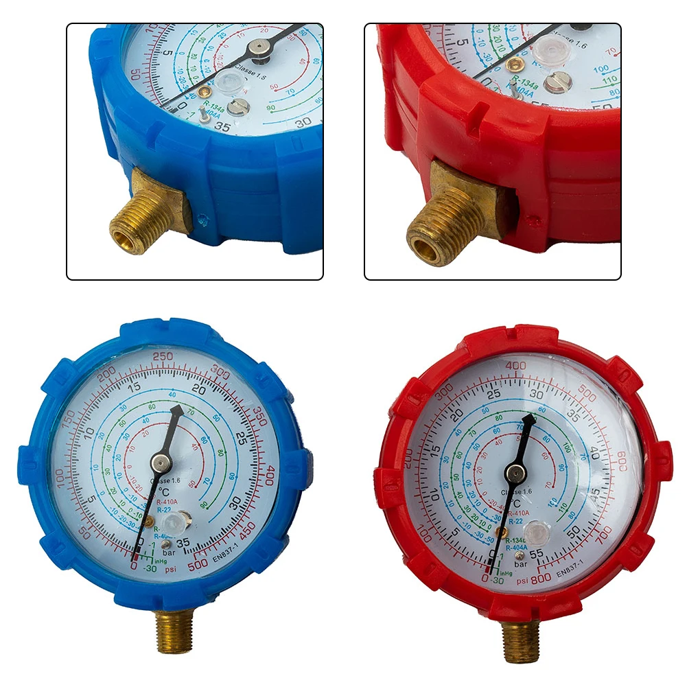 Air Conditioner Low High Pressure Gauge PSI KPA Pressure R22 R404A R134A R410A Refrigerant 2PCS Durable High Quality Useful