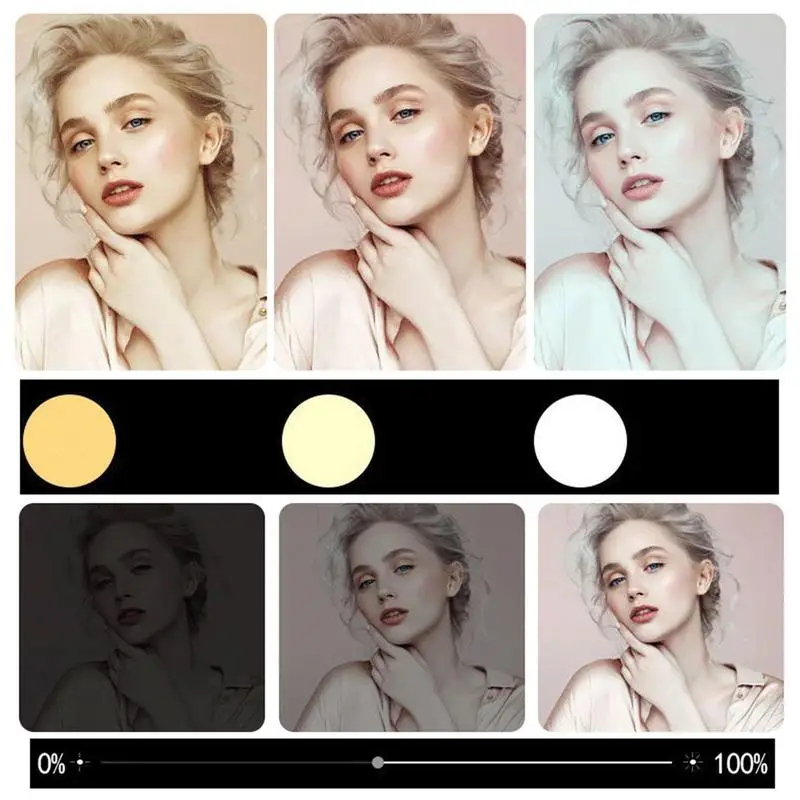 Portable Ring Light Selfie Ring Light USB Selfie Ring Light With Phone Holder Desk Tripod Lighting Modes Remote For IOS &Camera
