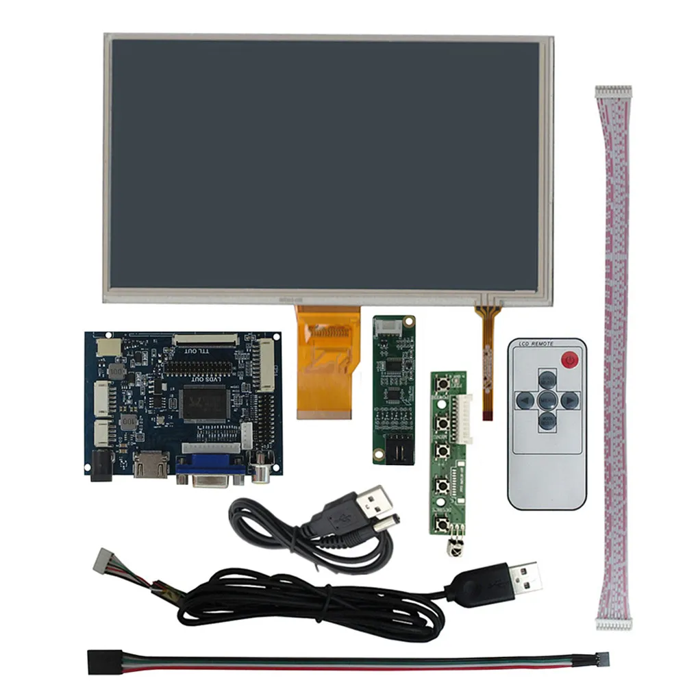 9 Inch 1024*600 LCD Display Screen HDMI-Compatible VGA AV Driver Control Board Digitizer Touchscreen Portable Monitor Kit