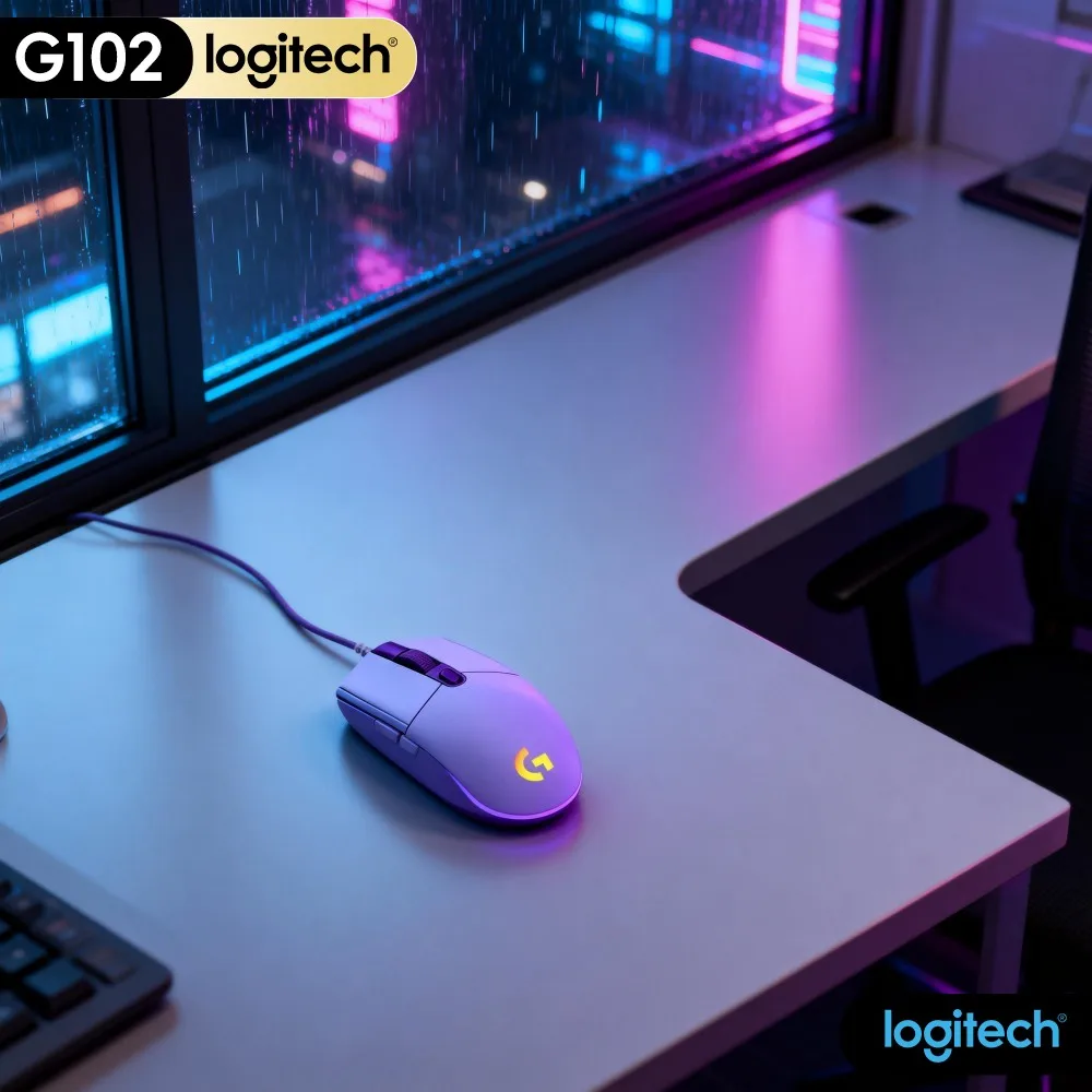 Logitech G102 Wired Gaming Mouse,Natural Curved Top Shell,Fit Palm Shape For Long Time Computer Operation Comfort
