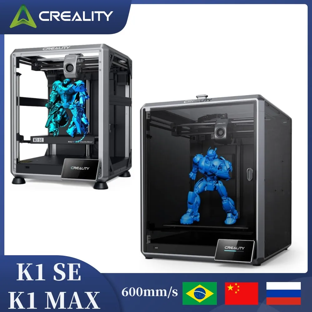 CREALITY K1 MAX、 Impressora 3D K1 SE 600 mm/s Impressão de alta velocidade 300 ℃   Câmera AI com super detecção de resfriamento poderoso com