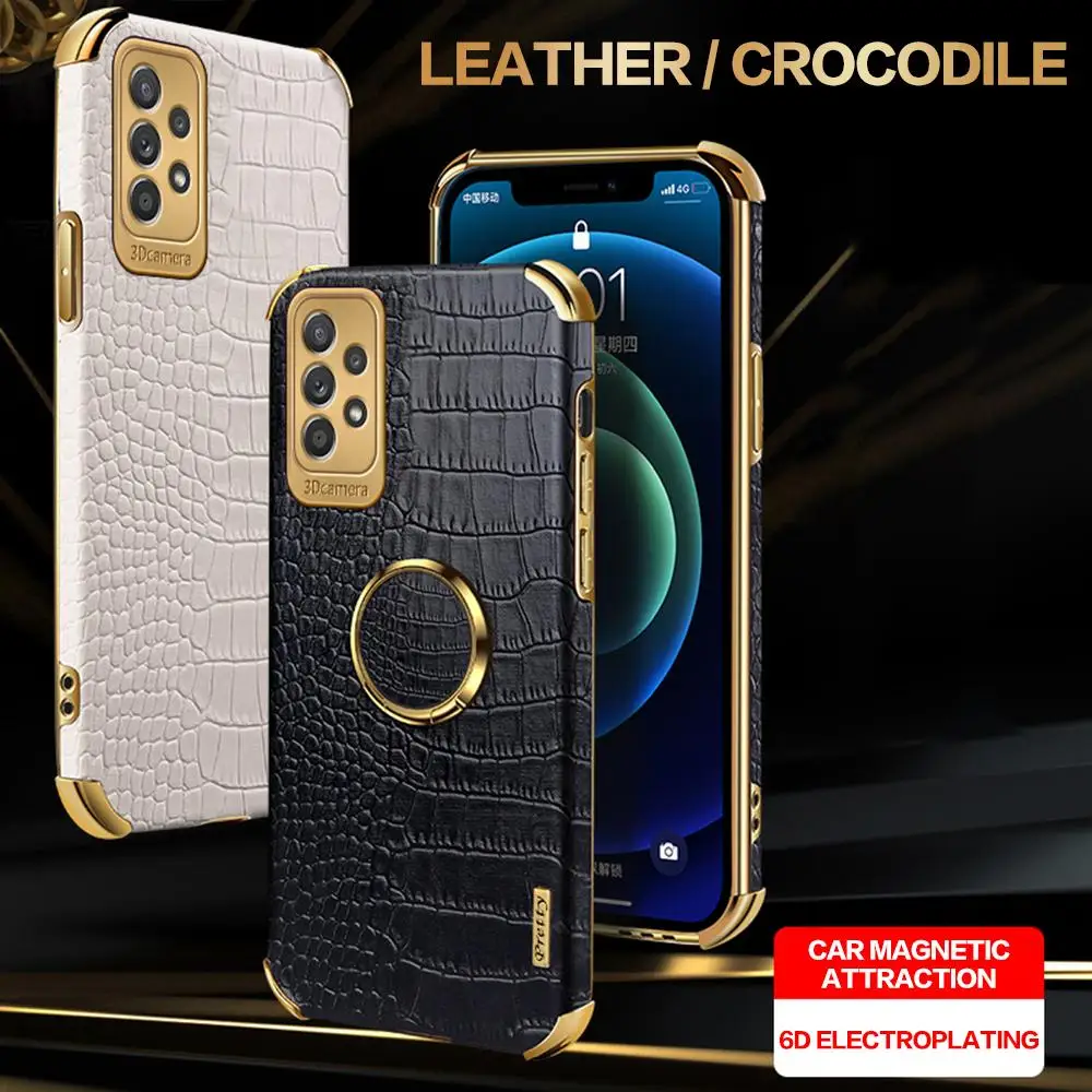 Crocodile Leather Case For Samsung Galaxy A53 A54 A13 A52S A52 A32 A55 4G 5G Silicone Cover Cases Protection Shockproof Shell