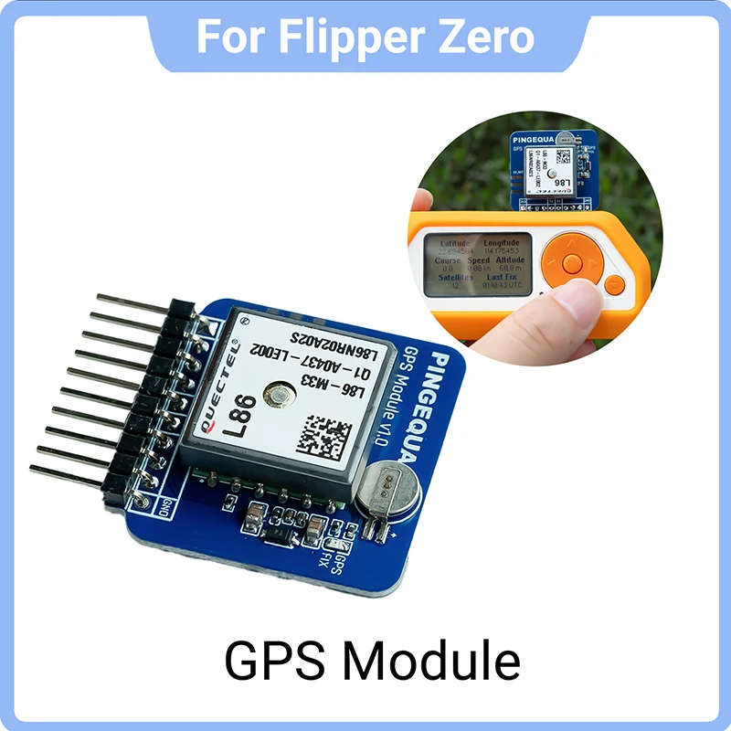 GPS Module for Flipper Zero Multi-GNSS, GPS + GLONASS, Status Light, Built on the Quectel L86-M33, GPIO