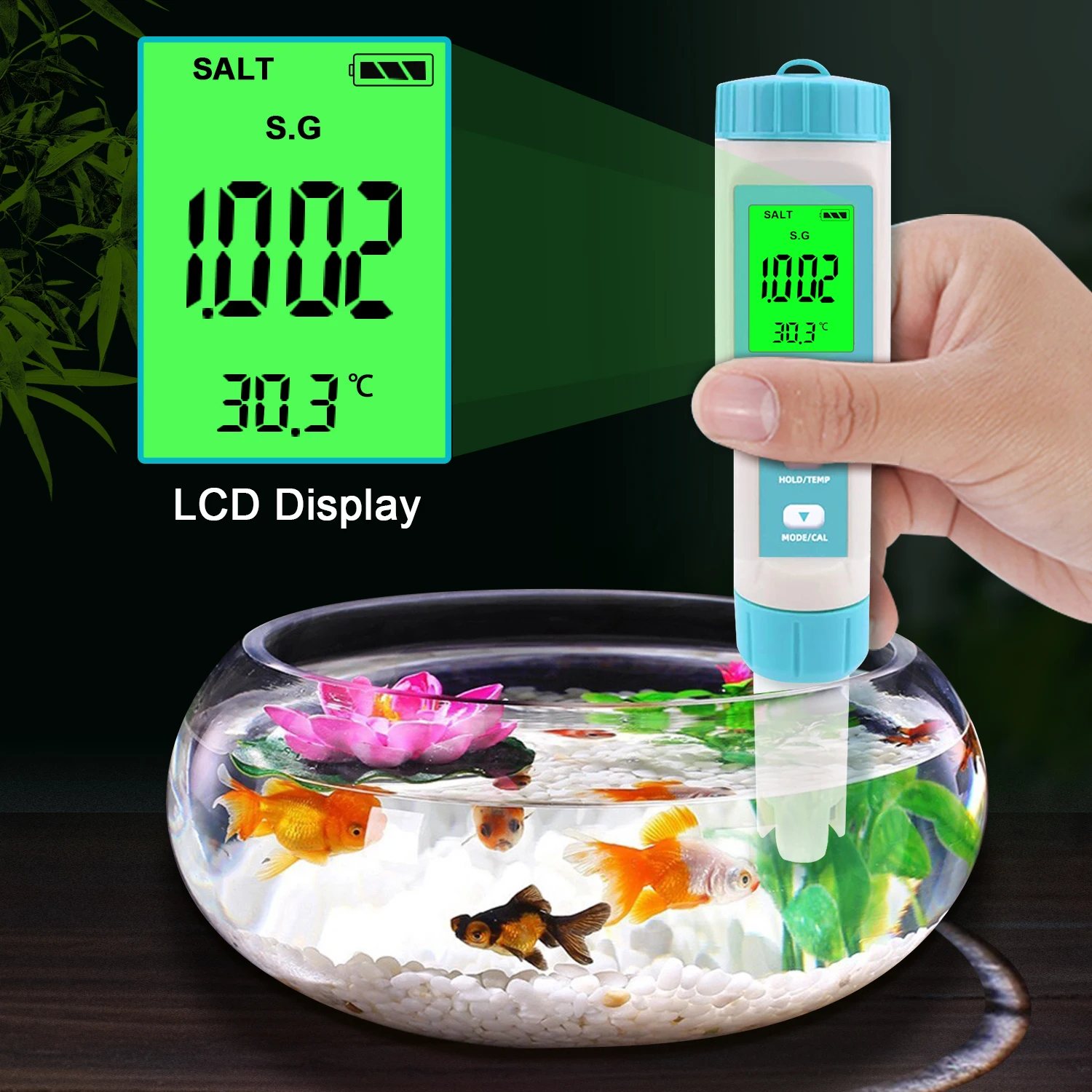 7 in 1 Water Quality Tester PH TDS EC ORP redox Salinity  S. G Temperature TEMP Meter C-600 for Drinking Water Aquariums PH Test