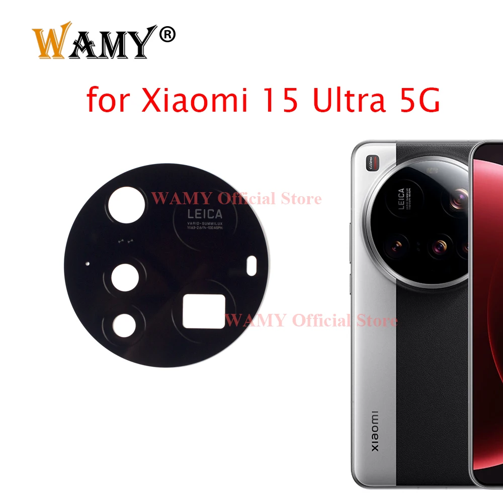 WAMY Rear Back Camera Lens Cover Replacement For Xiaomi 15 Ultra 5G With Sticker